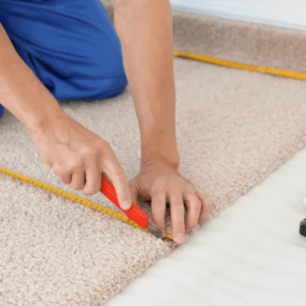 Flooring installation in progress, showing the care that goes into a professional install